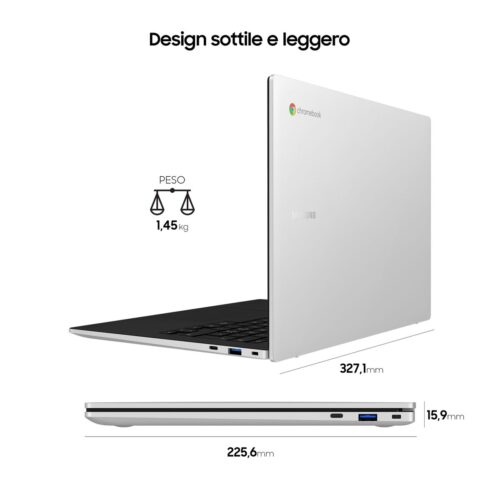 GALAXY C BOOK GO SILVER CEL 4G 64G CHROME OS 14 - immagine 3
