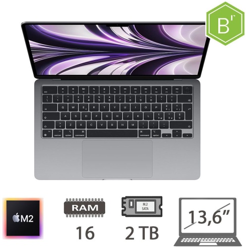 MBA 13,6 (2022)M2/8C CPU/16/2TB/10C GPU/SG/2Y - B