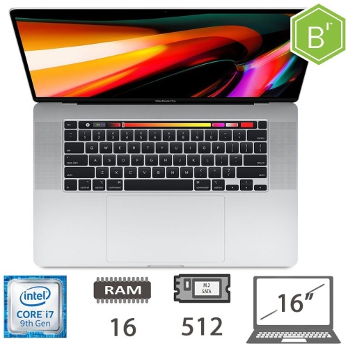 MBP 16 T.BAR(2019)I7-9750H/16/512/SLV/2Y - B