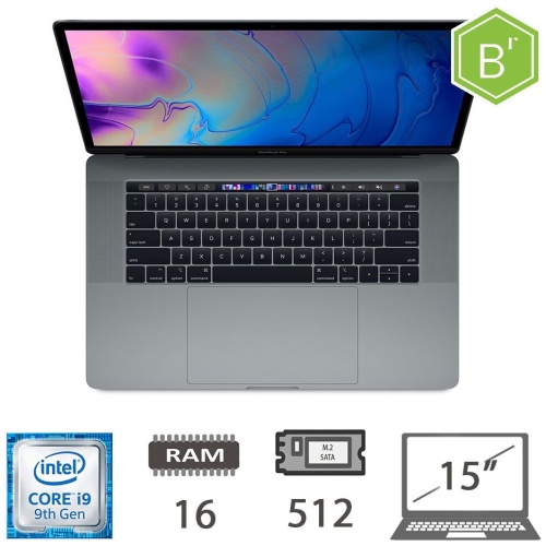 MBP 15,4 T.BAR(2019)I9-9880H/16/512/SG/2Y - B