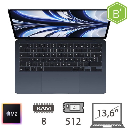 MBA 13,6 (2022)M2-8C CPU/8/512/10C GPU/MDN/2Y - B