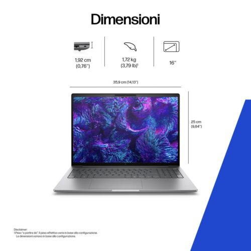 ZBOOK 8 16TG1I ULTRA7 255H 32/1 RTX500 W11P 3YOFF - immagine 9