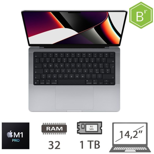 MBP 14,2 (2021)M1-PRO/10C/32/1TB/16C GPU/SG/2Y - B
