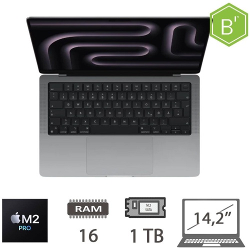 MBP 14,2 (2023)M2 PRO-12C/16/1TB/19C GPU/SG/2Y - B