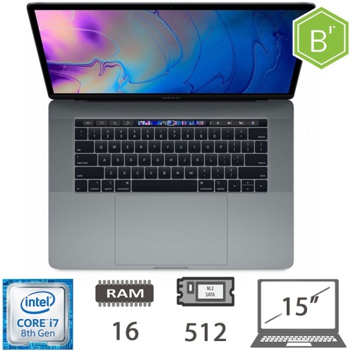 MBP 15,4 T.BAR(2018)I7-8850H/16/512/SG/2Y - B