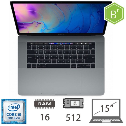 MBP 15,4 T.BAR(2018)I9-8950HK/16/512/SG/2Y - B