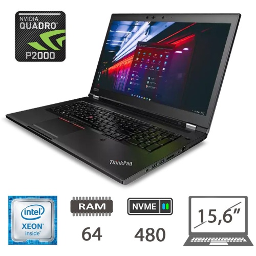 LENOVO P52 XEON E-2176M/64/NVME480/P2000/W10P/2Y