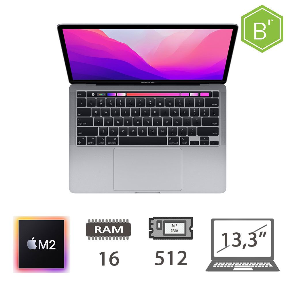 MBP 13,3 T.BAR(2022)M2-8C/16/512/10C GPU/SG/2Y - B