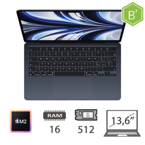 MBA 13,6 (2022)M2-8C CPU/16/512/10C GPU/MDN/2Y - B