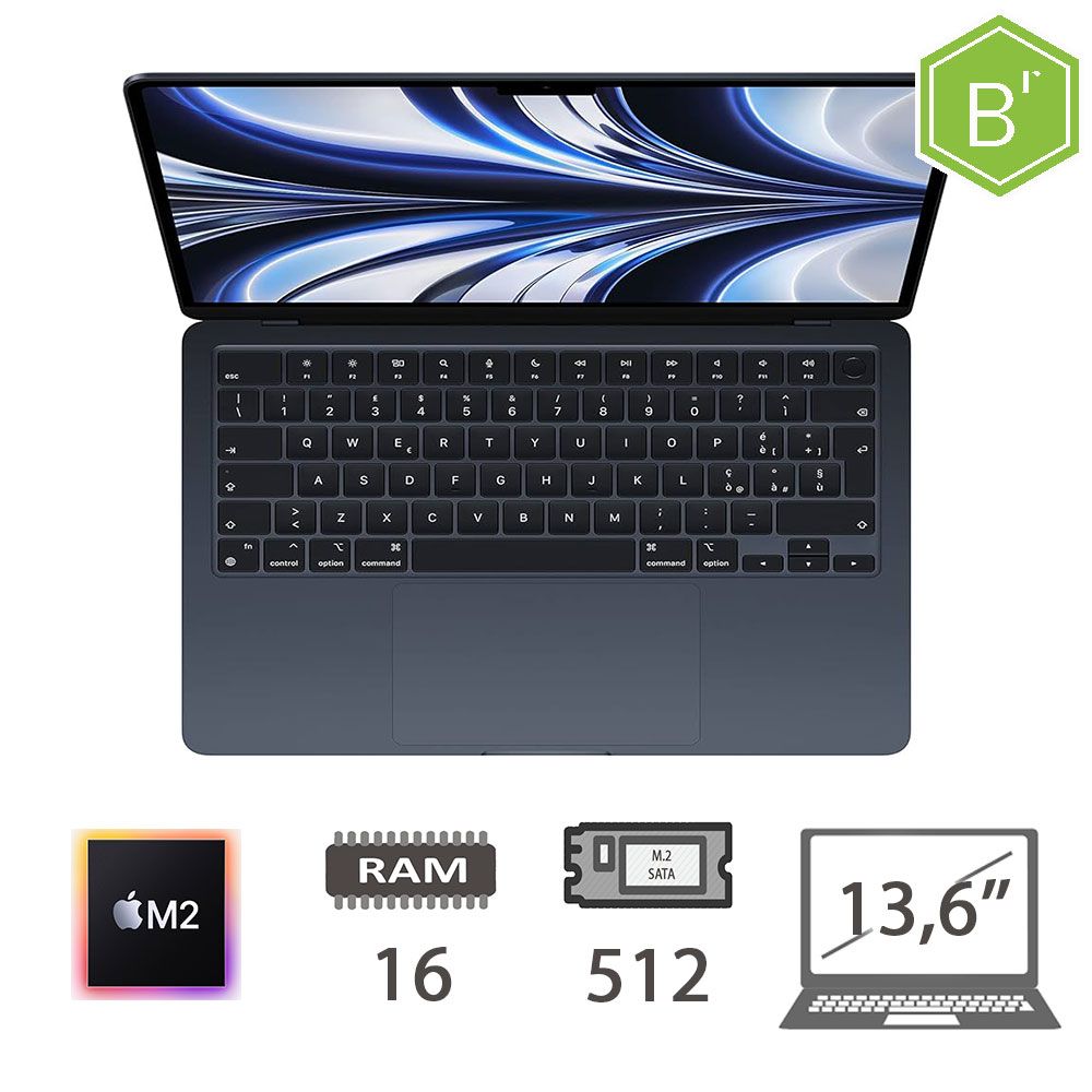 MBA 13,6 (2022)M2-8C CPU/16/512/10C GPU/MDN/2Y - B