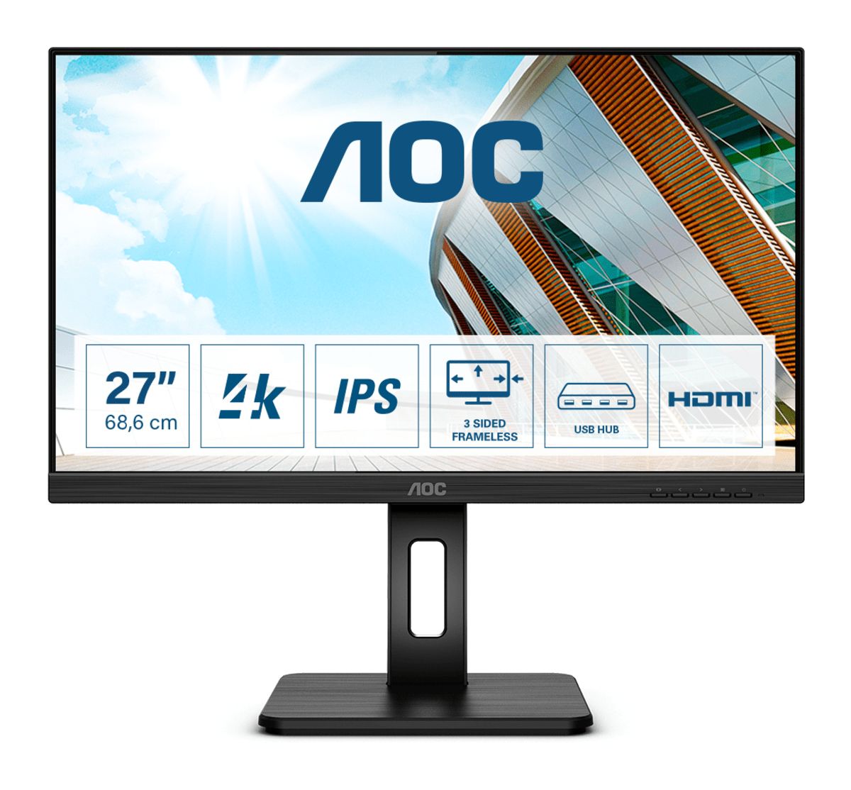 27 3840X2160 UHD HDMI/DP/USB-C(DP ALT MODE) - immagine 2