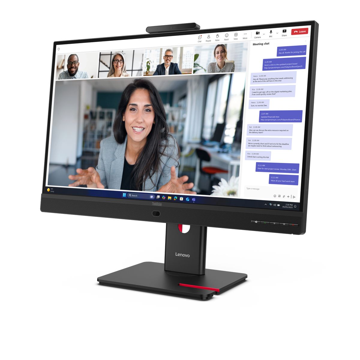 TS THINKVISION T24-4V 23.8FHD IPS/VGA,HDMI,DP,VOIP - immagine 3