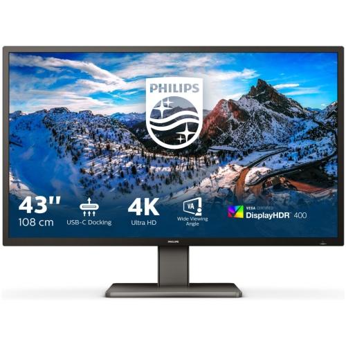 43  16:9 4K VA 3 HDMI, DP, USB-C, HUB USB RJ45