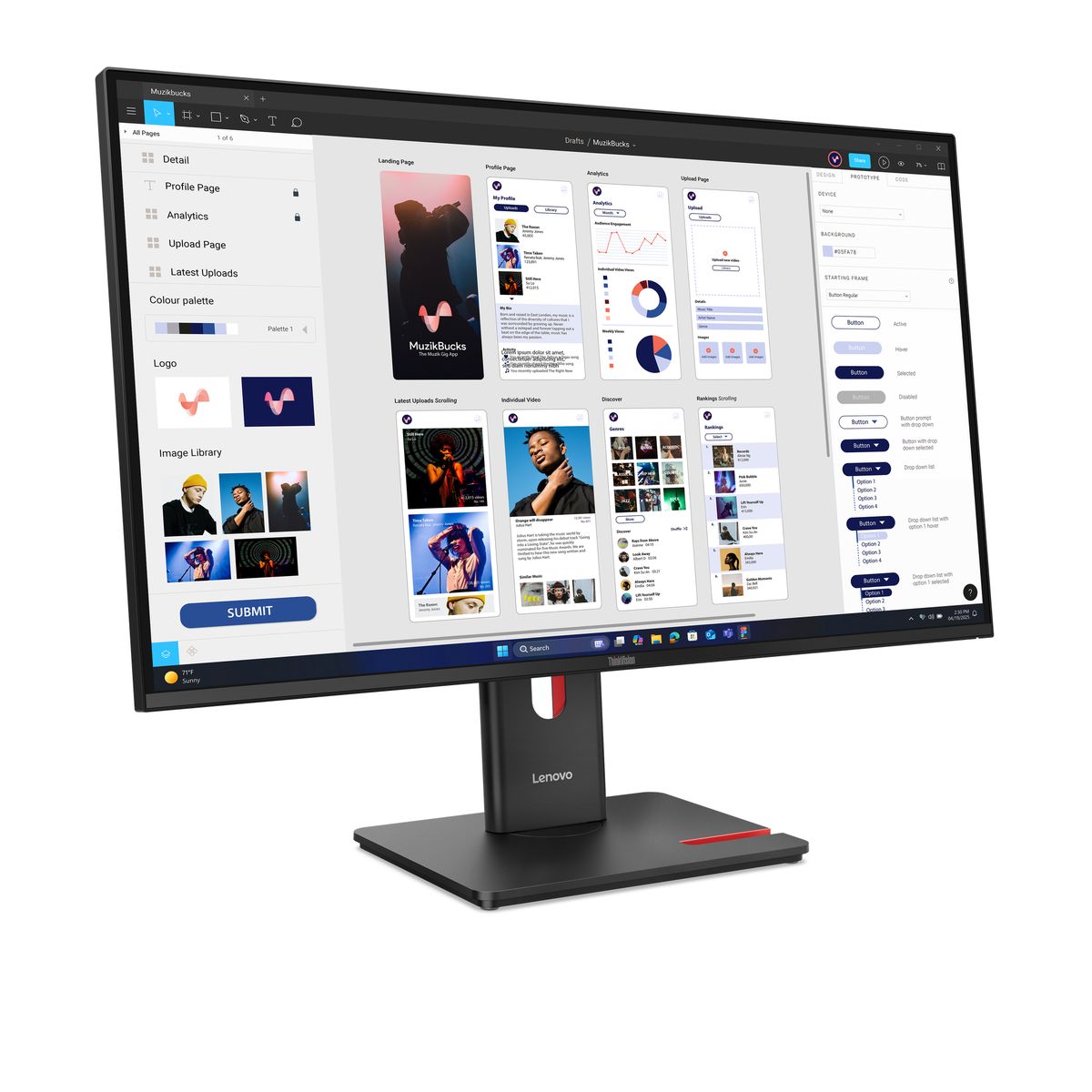 TS THINKVISION T32UD-40 31.5 IPS HDMI,DP,USB-C,ETH - immagine 3