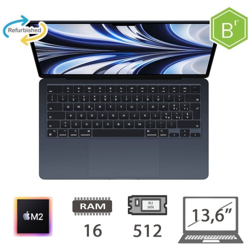 MBA 13,6 (2022)M2-8C CPU/16/512/8C GPU/MDN/2Y - B