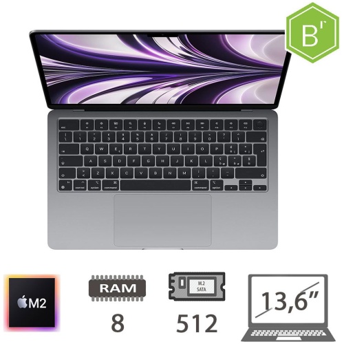 MBA 13,6 (2022)M2-8C CPU/8/512/10C GPU/SG/2Y - B