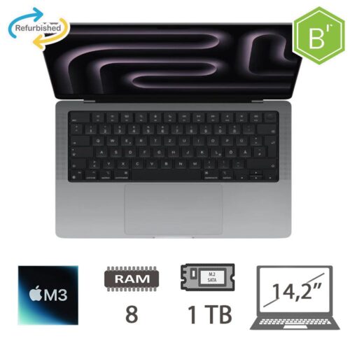 MBP 14,2 (2023)M3-8C/8/1TB/10C GPU/SG/2Y - B