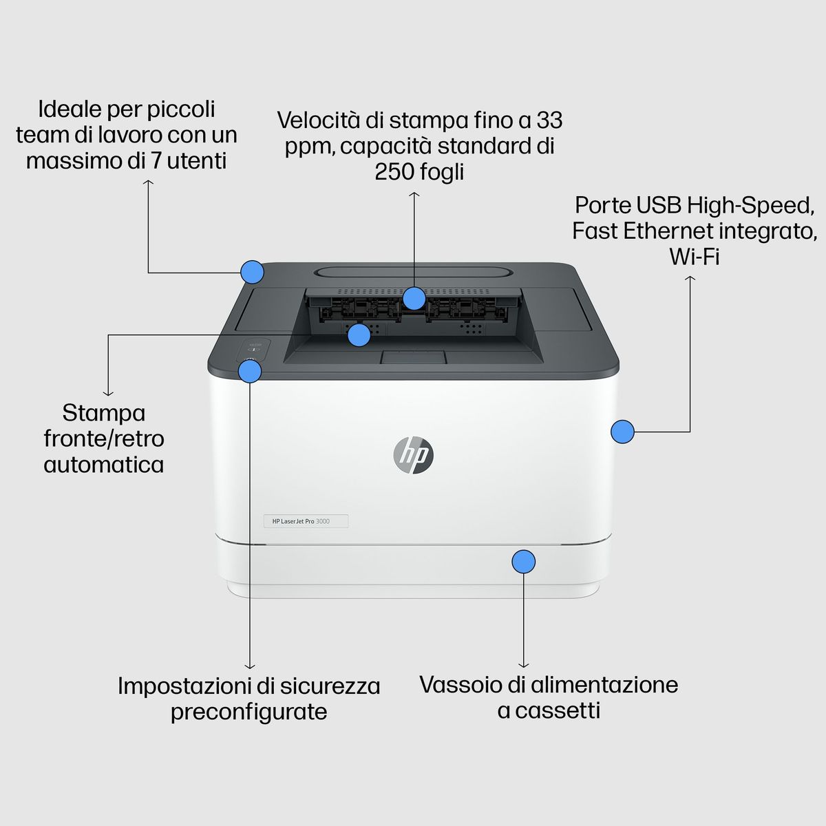 HP LASERJET PRO 3002DW 33PPM ETH WIFI USB F/R 1YW - immagine 16