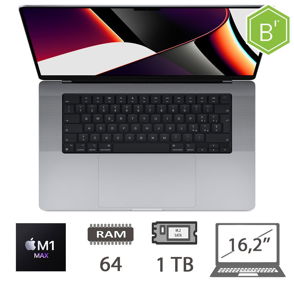 MBP 16,2 (2021)M1 MAX-10C/64/1TB/32C GPU/SG/2Y - B