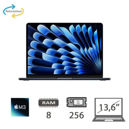 MBA 13,6 (2024)M3-8C CPU/8/256/8C GPU/MDN/2Y
