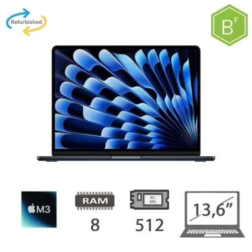 MBA 13,6 (2024)M3-8C CPU/8/512/10C GPU/MDN/2Y - B