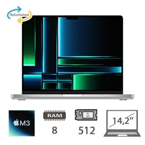MBP 14,2 (2023)M3-8C/8/512/10C GPU/SLV/2Y