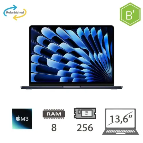MBA 13,6 (2024)M3-8C CPU/8/256/8C GPU/MDN/2Y - B