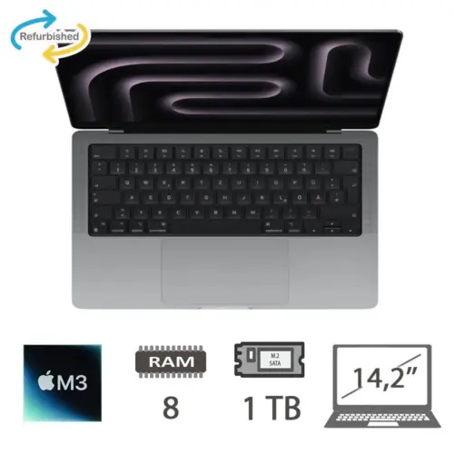 MBP 14,2 (2023)M3-8C/8/1TB/10C GPU/SG/2Y