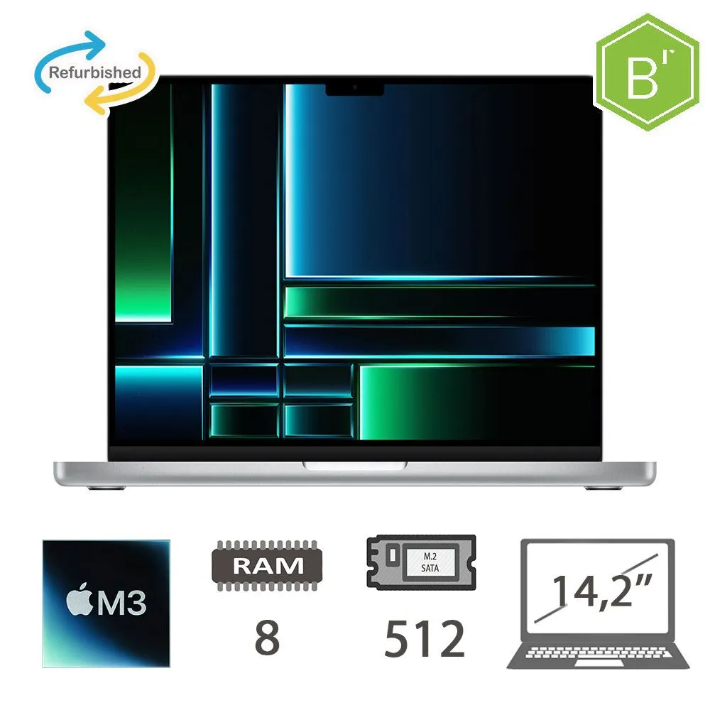 MBP 14,2 (2023)M3-8C/8/512/10C GPU/SLV/2Y - B