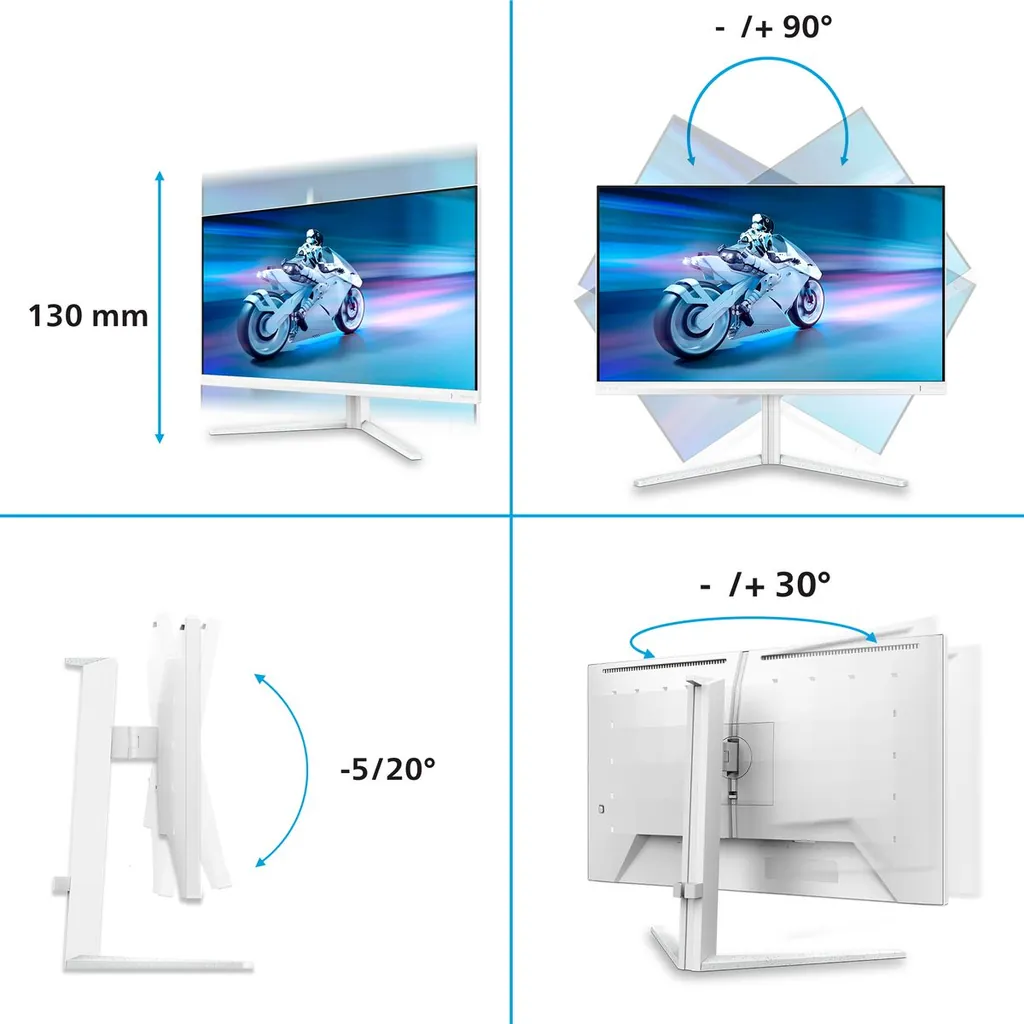 27 16:9 QD-OLED 2560x1440 240Hz pivot hdmi dp usb - immagine 3