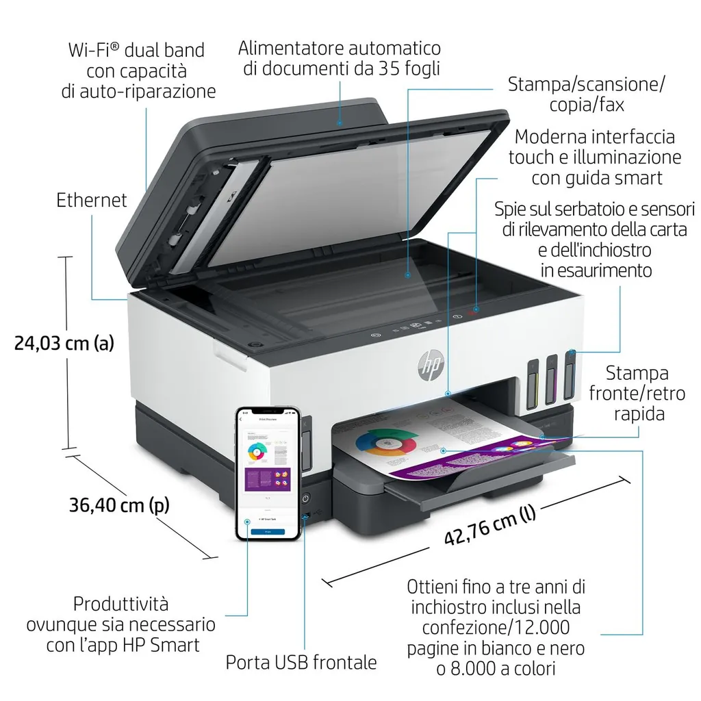 SMART TANK 7605 MFP FAX 15/9PPM ETH WIFI FR ADF - immagine 56