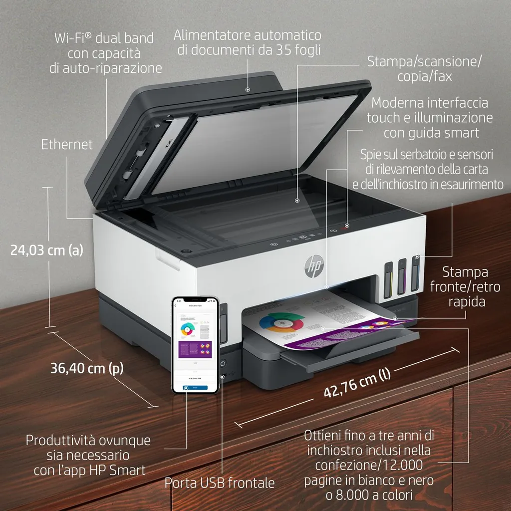 SMART TANK 7605 MFP FAX 15/9PPM ETH WIFI FR ADF - immagine 65