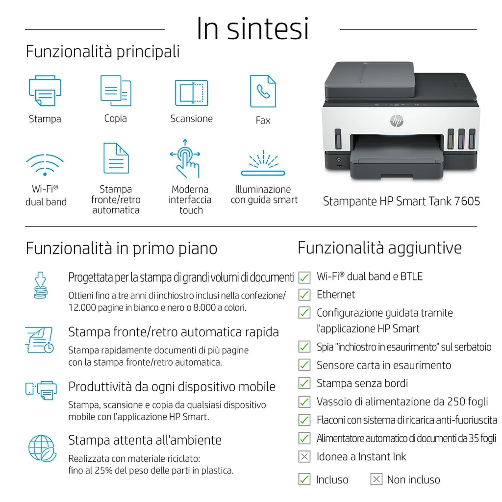 SMART TANK 7605 MFP FAX 15/9PPM ETH WIFI FR ADF - immagine 66