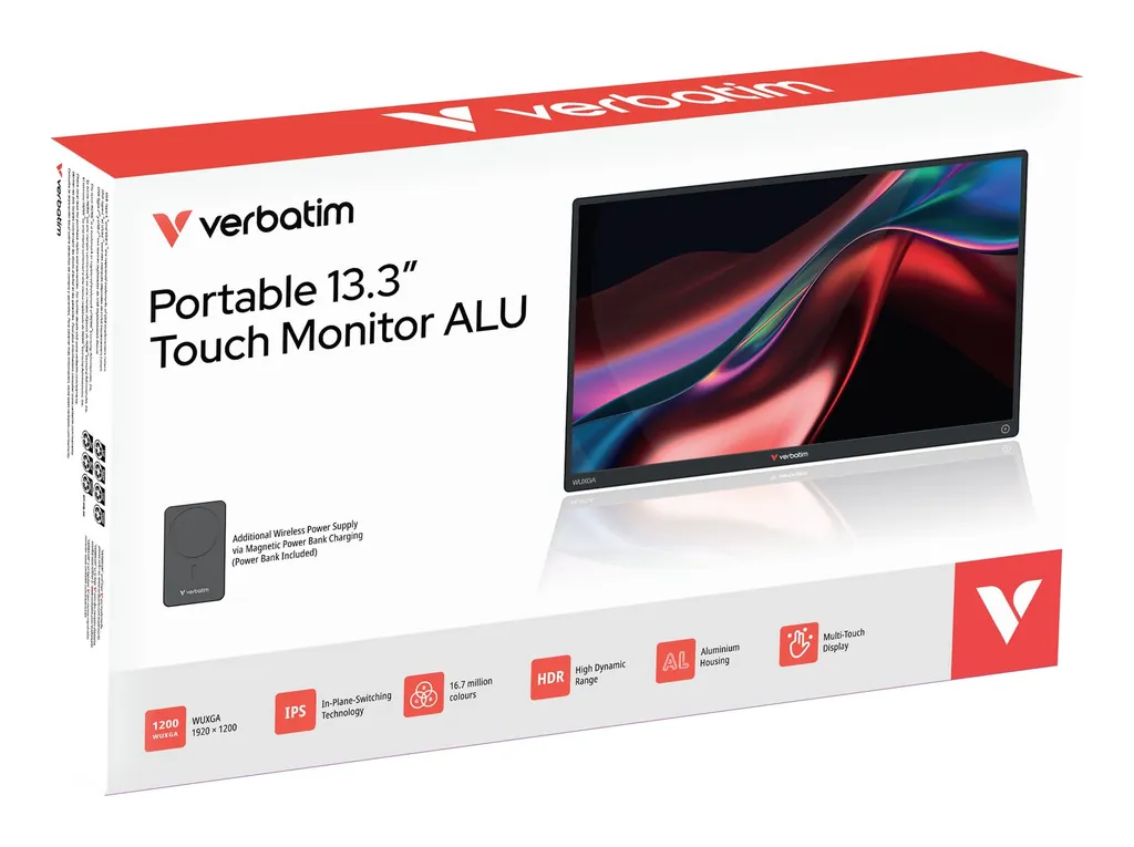VERBATIM MONITOR PORTATILE TOUCH 13.3 WLESS POWER - immagine 4