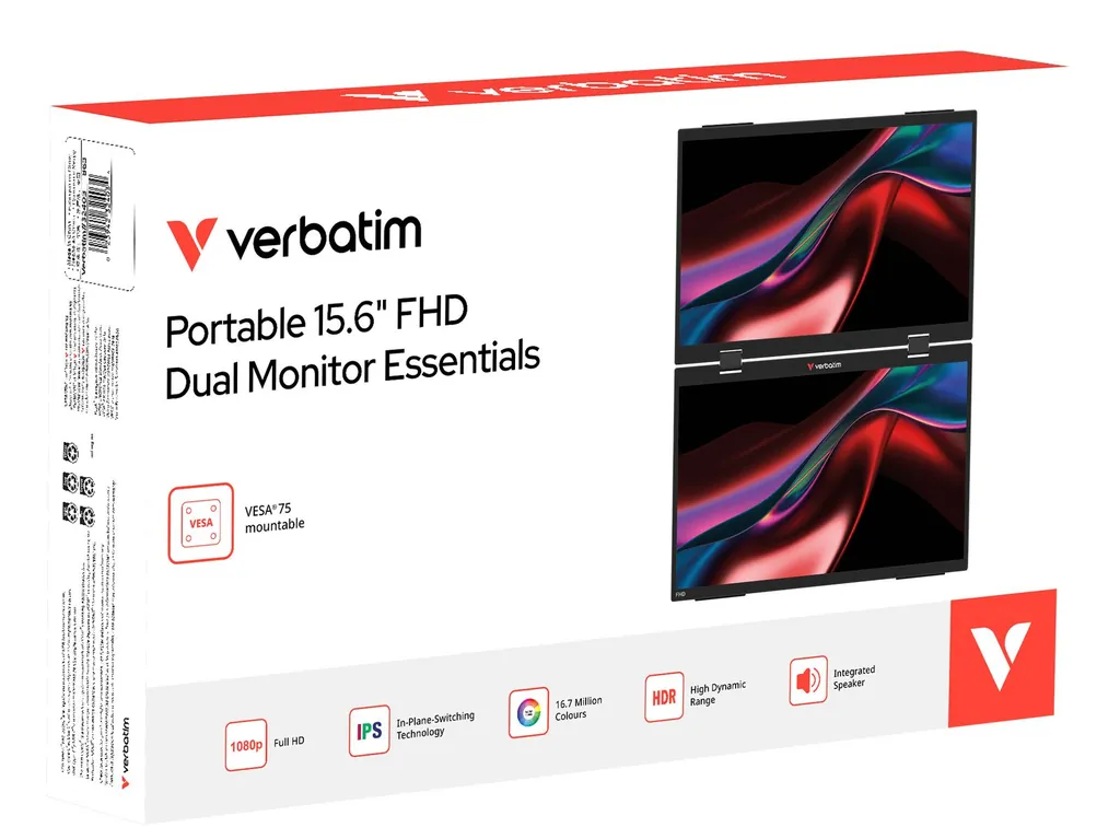 VERBATIM DUAL MONITOR PORTATILE 15,6 FHD - immagine 4