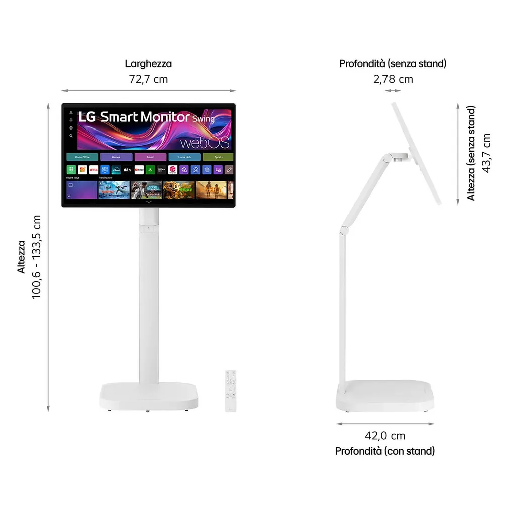 LG SWING 31,5 4k 16:9 IPS TOUCH base con rotelle - immagine 12