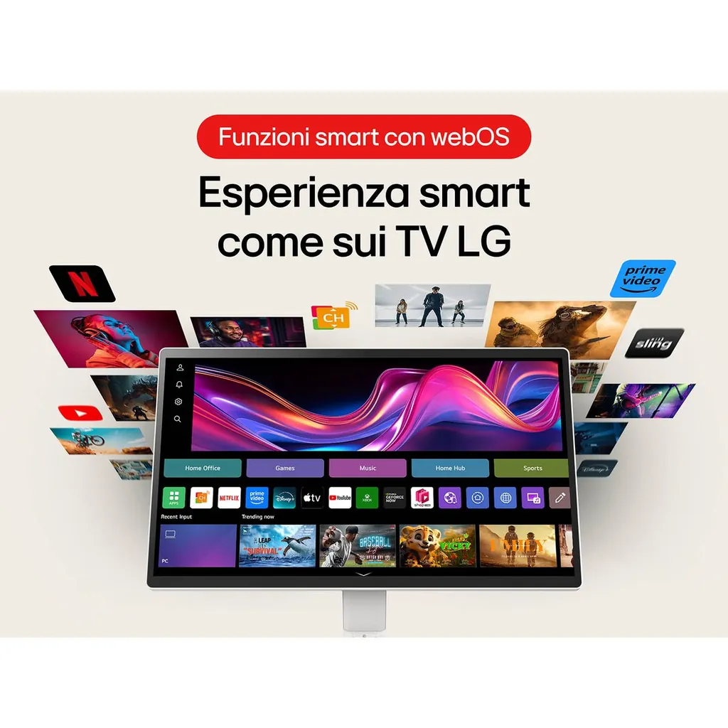LG SWING 31,5 4k 16:9 IPS TOUCH base con rotelle - immagine 5