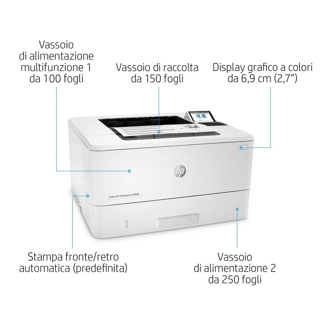 HP LJ ENT M406DN 40PPM ETH USB F/R 1YW - immagine 44