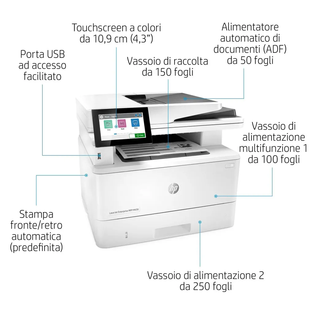 HP LJ ENT MFP M430F FAX 40PPM F/R ETH USB 1YW - immagine 61