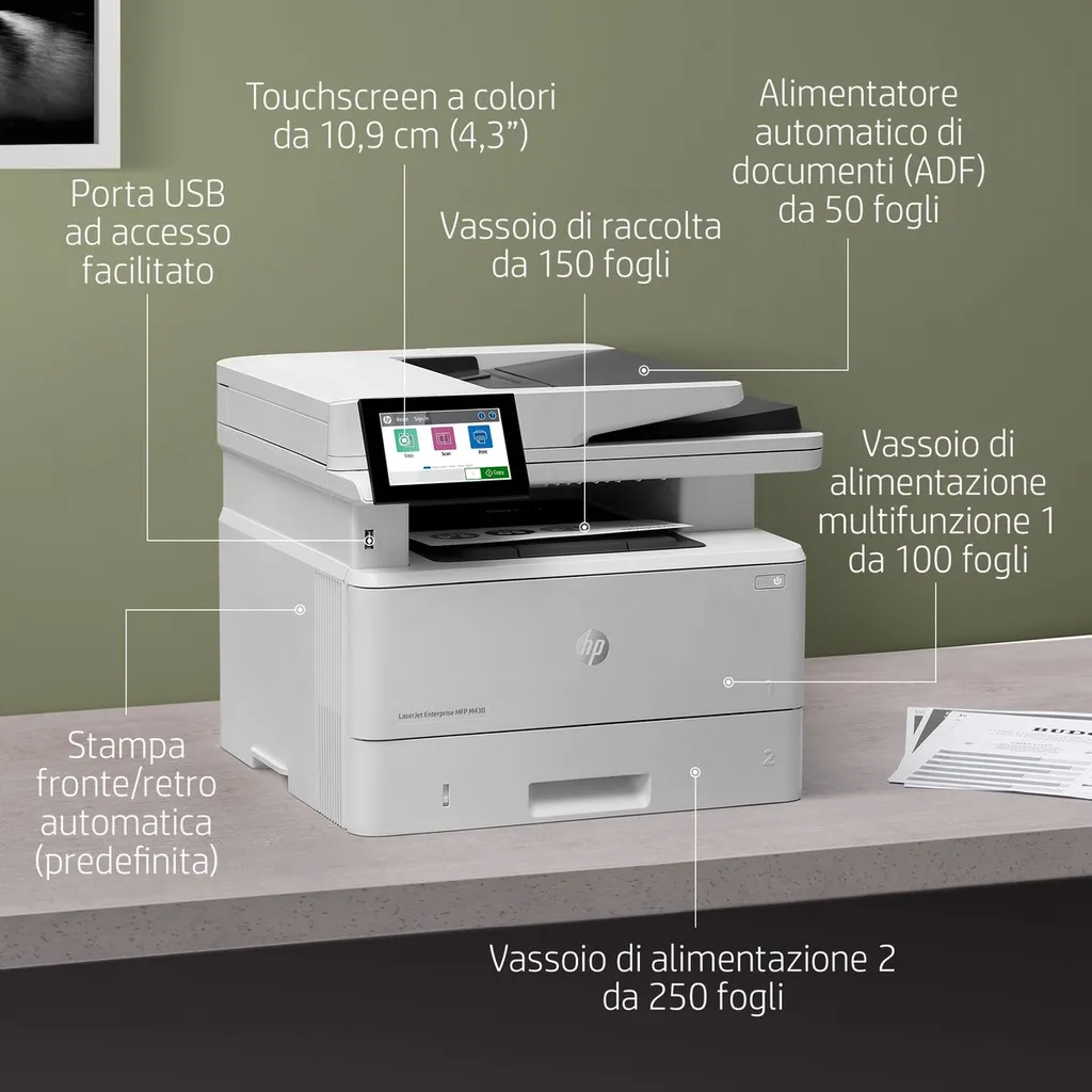 HP LJ ENT MFP M430F FAX 40PPM F/R ETH USB 1YW - immagine 69