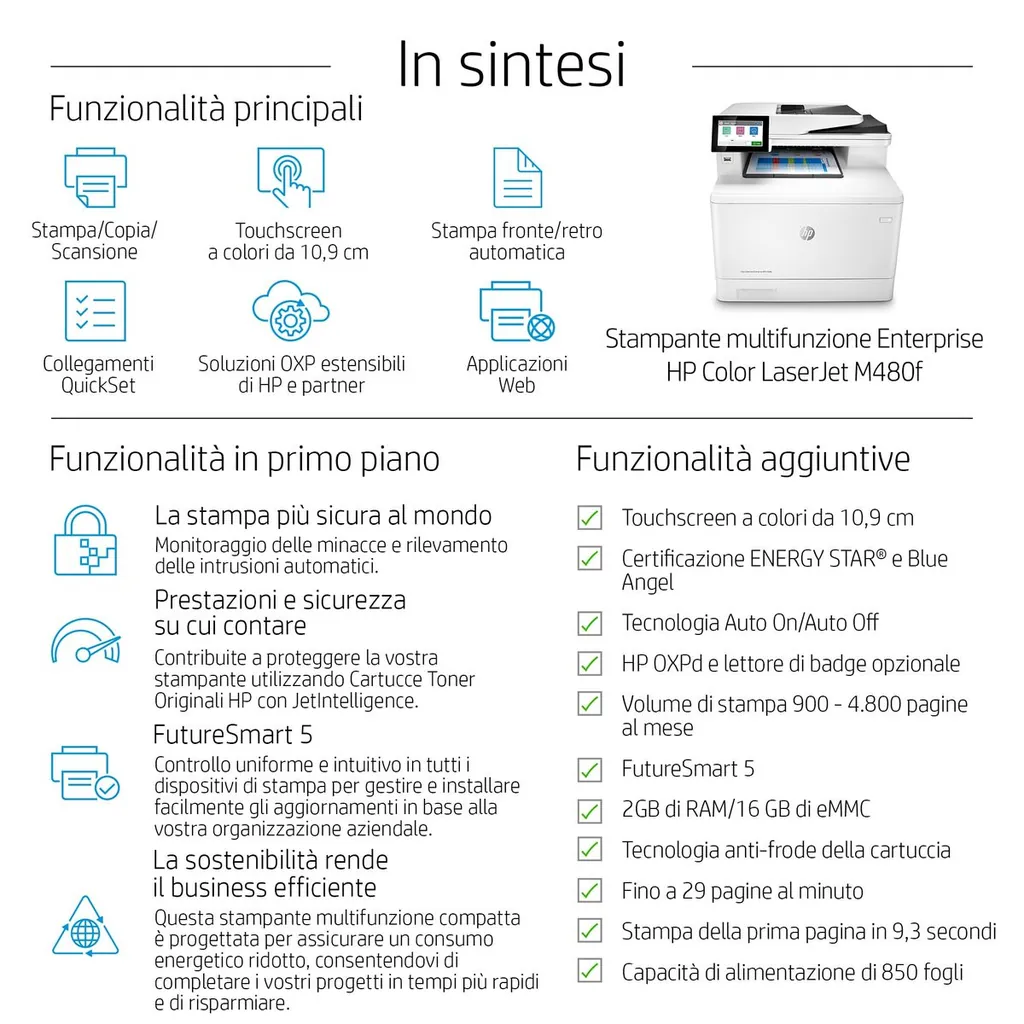 HP COL LJ ENT MFP FAX M480F 27PPM ETH ADF SCAN FR - immagine 22