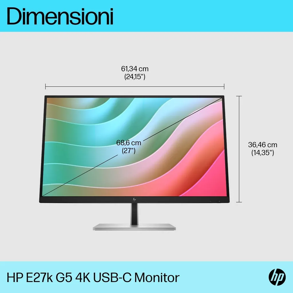 HP E27K G5 USB-C 4K 27 3840X2160 3YWOFF - immagine 5