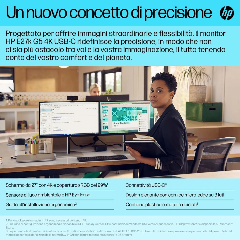 HP E27K G5 USB-C 4K 27 3840X2160 3YWOFF - immagine 8