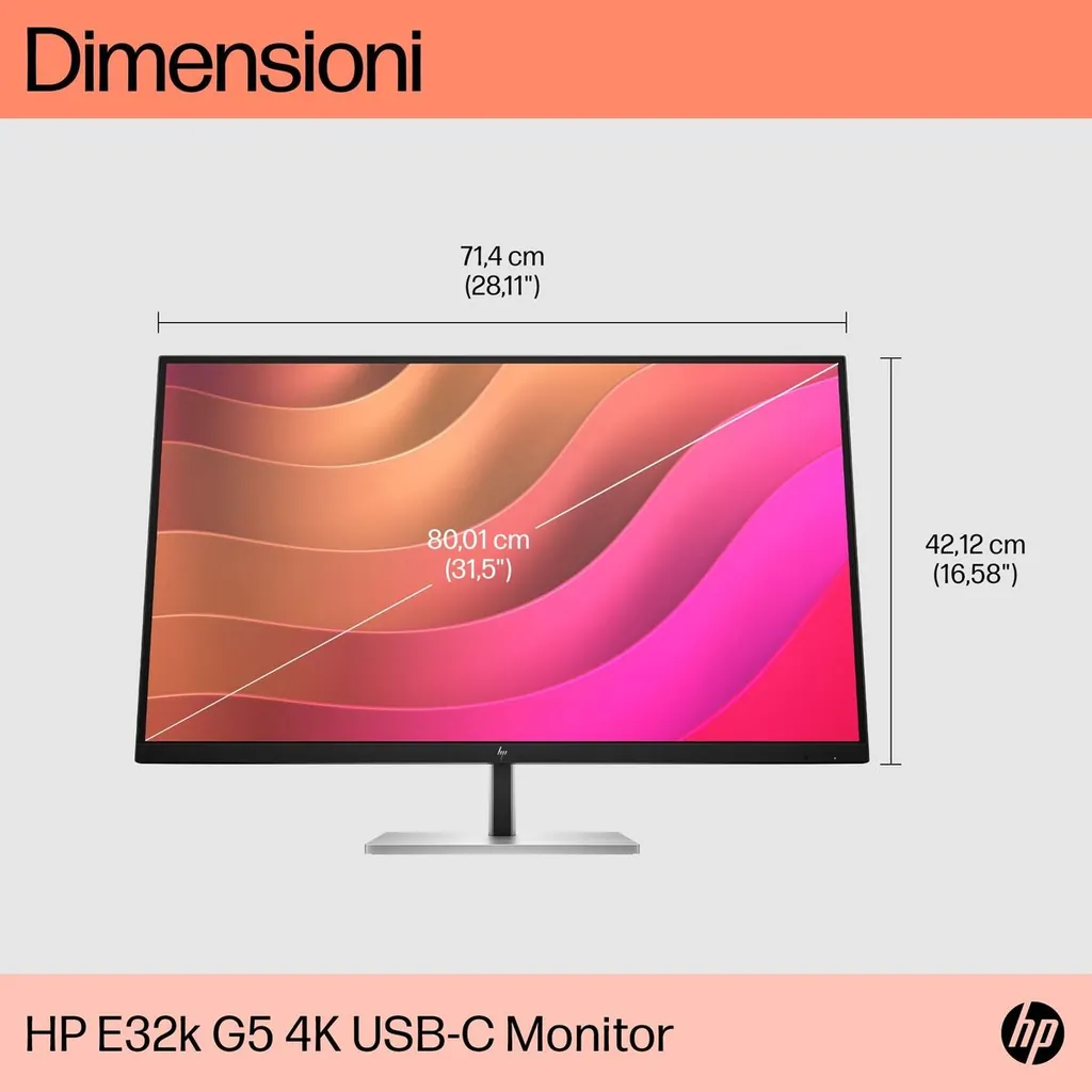 HP E32K G5 USB-C 4K 32 3840X2160 3YWOFF - immagine 14