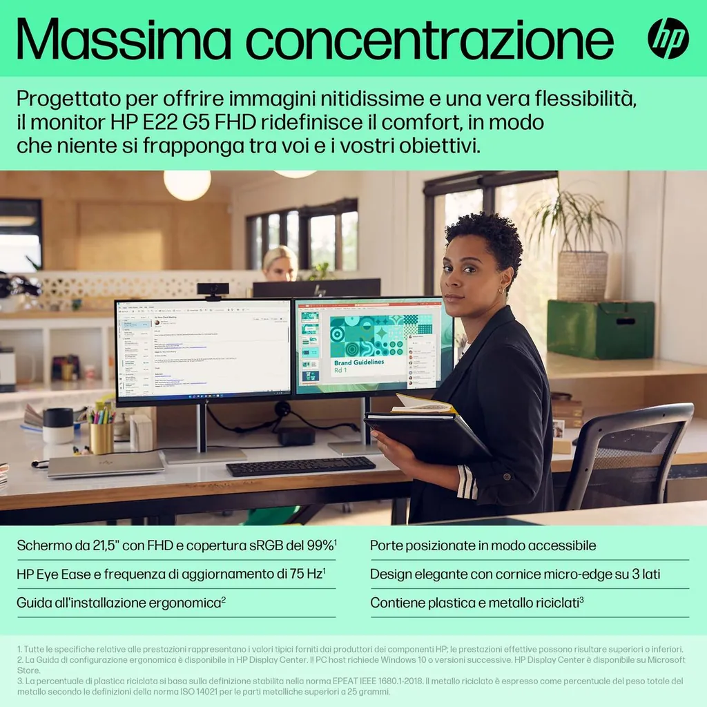 HP E22 G5 FHD 21.5 1920X1080 3YWOFF - immagine 7