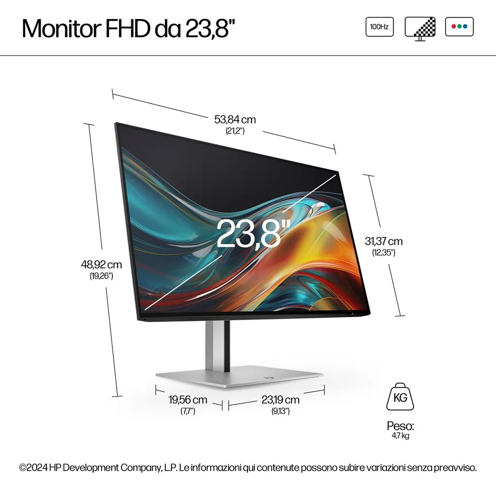HP S7 PRO 724PF 23.8FHD 1920X1080 3YWOFF - immagine 11