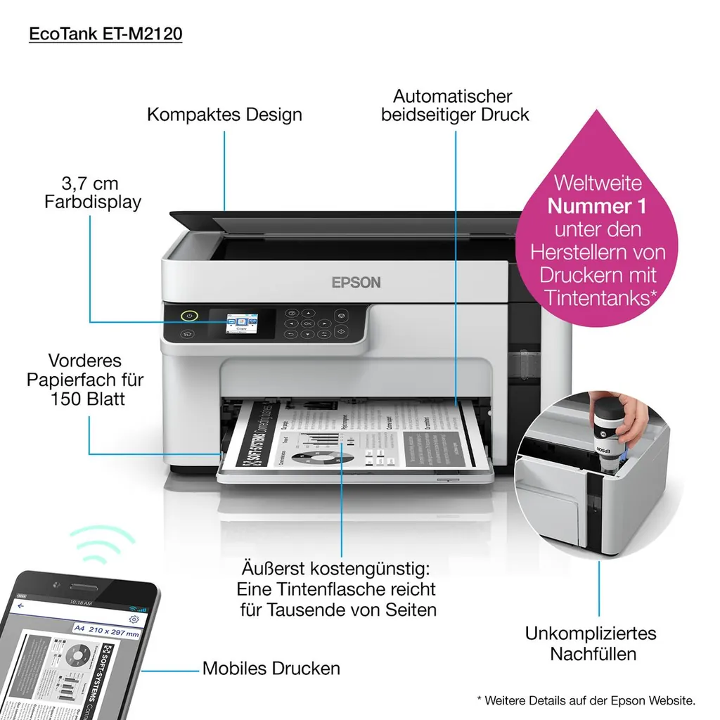MULTIFUNZIONE INKJET - ET-M2120 A4 - B/N - immagine 54