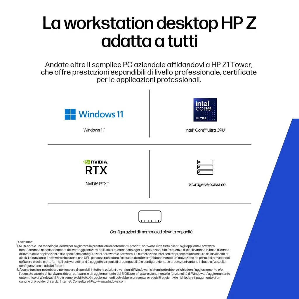 Z1 TWR G1I ULTRA 7 265 32GB/1TB RTX A1000 W11P 3YW - immagine 8