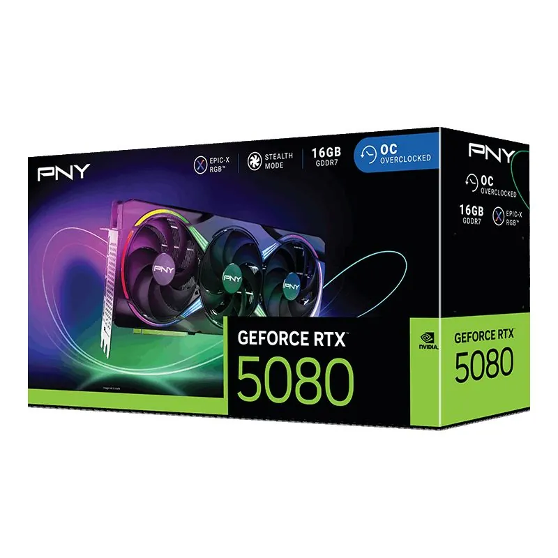 PNY GEFORCE RTX 5080 16GB ARGB OVERCLOC. TRIPLEFAN - immagine 10