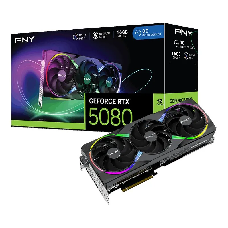 PNY GEFORCE RTX 5080 16GB ARGB OVERCLOC. TRIPLEFAN - immagine 9